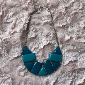 Blue necklace with silver accents